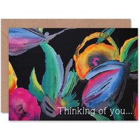 Thinking You Silk Scarf Pattern Floral Card