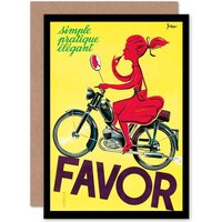 Advert Transport Motorcycle Favor Art Card