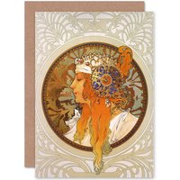 Artery8 Alphonse Mucha Headdress Circle High Old Art Card