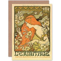 Artery8 Alphonse Mucha The Hermitage Vintage Advert Art Nouveau Card