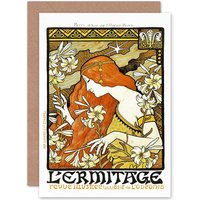 Vintage Ad Nouveau Ermitage Paris France Art Card