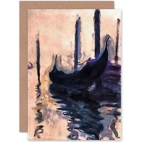 Artery8 Gondola In Venice Old Master Birthday Greetings Card