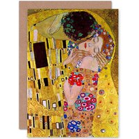 Gustav Klimt Kiss 1908 Old Master Painting Greeting Card