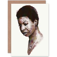 Nina Simone Watercolour Portrait Art Card