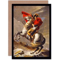 Artery8 Paintings Portrait Napoleon Bonaparte Emperor France Greetings Card in Brown