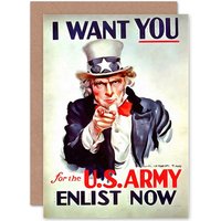 Propaganda Sam USA Army Want You Uncle Birthday Card