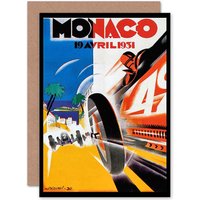 Artery8 Sport Motor Monaco Grand Prix France Birthday Greetings Card