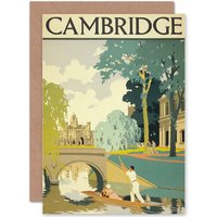 Artery8 Travel Tourism Cambridge England River Punt Goodbye Card