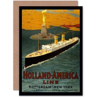 Artery8 Travel Holland America Line Ship Ocean New York Greetings Card