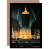 Artery8 Travel New York Central Park Avenue Usa Ad Birthday Greetings Card in Black