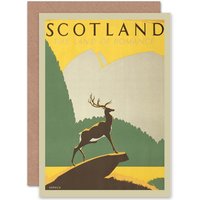 Travel Transport land romance Stag Scottish Scotland Card
