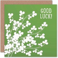 Clover Green Spring St Patricks Floral Good Luck Card