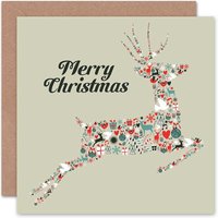 Artery8 Merry Decorations Deer Christmas Card