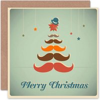 Artery8 Merry Moustache Tree Bday Christmas Card
