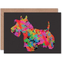 Artery8 Scottish Terrier Colourful Scottie Scotland Scottish Card