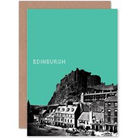 Grassmarket Edinburgh Castle Teal Scottish Scotland Card
