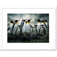 Artery8 Emperor Penguin Birds Nature Animal Wildlife Photograph Artwork Framed Wall Art Print 12X16 Inch in White