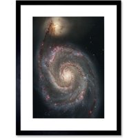 NASA Space Photo Hubble Whirlpool Galaxy M51 12x16" Framed Art Print W12" x H16"