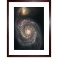 Artery8 NASA Space Photo Hubble Whirlpool Galaxy M51 12x16" Framed Art Print in Brown