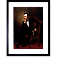 Wall Art Print Abraham Lincoln Portrait Healy Painting 1869 President Sitting on Chair Deep Thought Artwork Framed