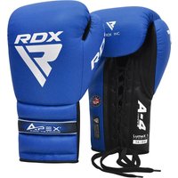 RDX SPORTS Apex A4 Boxing Training/Sparring Lace Up Gloves Men & Women Punching Muay Thai Kickboxing in Blue | Size: 16oz