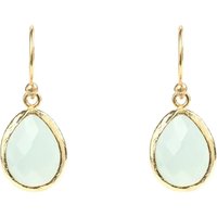 Latelita Women's Petite Drop Earrings Aqua Chalcedony Gold in Green