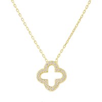 Latelita Open Clover Pendant Necklace in Gold