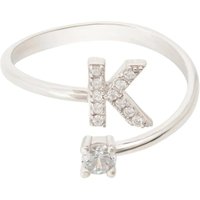 Latelita Women's Initial Ring Silver K in White