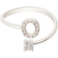 Latelita Women's Initial Ring Silver O in White