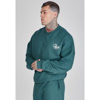 SikSilk Men's Graphic Sweater in Green | Size: Large
