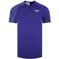 Short Sleeve Collared Navy Blue Shadow Polo Shirt