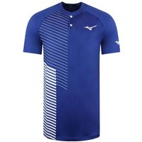Short Sleeve Button Blue White Shadow T Shirt