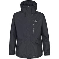 Trespass Men's Corvo Hooded Full Zip Waterproof Jacket Coat in Black | Size: 2XS