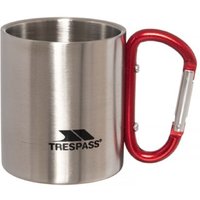 Trespass Bruski Carabiner Clip Travel Cup Mug in Silver