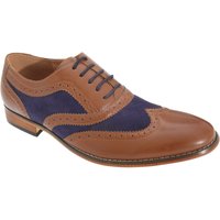 Goor Men's 5 Eye Brogue Oxford Shoes in Navy | Size: 11