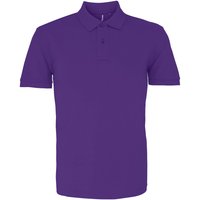 Asquith & Fox Men's Plain Short Sleeve Polo Shirt in Purple | Size: 5XL