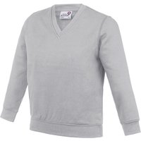 AWDis Academy V Neck School Jumper Sweatshirt in Grey | Size: 5-6 Years