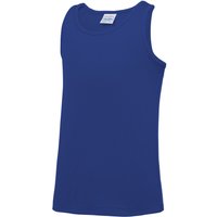 AWDis Just Cool Plain Sleeveless Vest Top in Blue | Size: 9 Years
