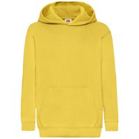 Fruit of the Loom Classic 80 20 Hoodie in Yellow | Size: 7-8 Years