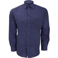 Kustom Kit Men's Long Sleeve Business Shirt in Dark Navy | Size: 16.5 in