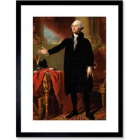 Wall Art Print Painting Portrait Stuart US President George Washington Artwork Framed 9X7 Inch W7" x H9"