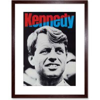Artery8 Wall Art Print Political Advert Bobby Kennedy Tribute Civil Rights Sirhan Artwork Framed 9X7 Inch in Brown | Size: W7" x H9"