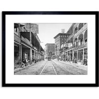Wall Art Print Vintage Photo St Charles Street 1900 Orleans Artwork Framed 9X7 Inch W7" x H9"