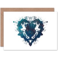 Ink Splat Thistle Heart Scottish Scotland Card