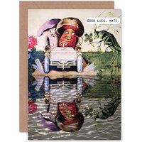 Artery8 Trippy Mushroom Good Luck Greetings Card