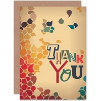 Artery8 Thank You Colourful Leaf Pattern Greetings Card