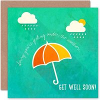 Weather Clouds Brolly Get Well Card