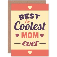 Artery8 Mothers Day Coolest Mom Ever Greetings Card in Yellow