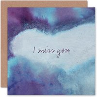 Soft Purple Watercolour Miss You Card