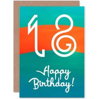 Artery8 18 Eighteen 18th Stripe Dark Birthday Card